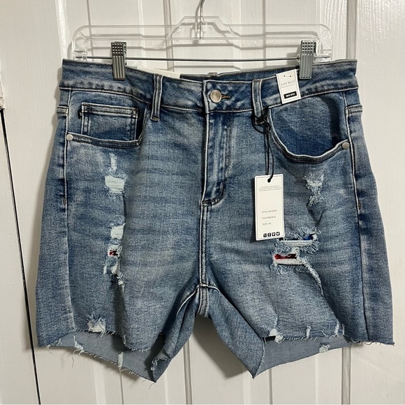 Judy Blue Serape Patch Mid Thigh Shorts Plus Size 1X M2 - Picture 3 of 9